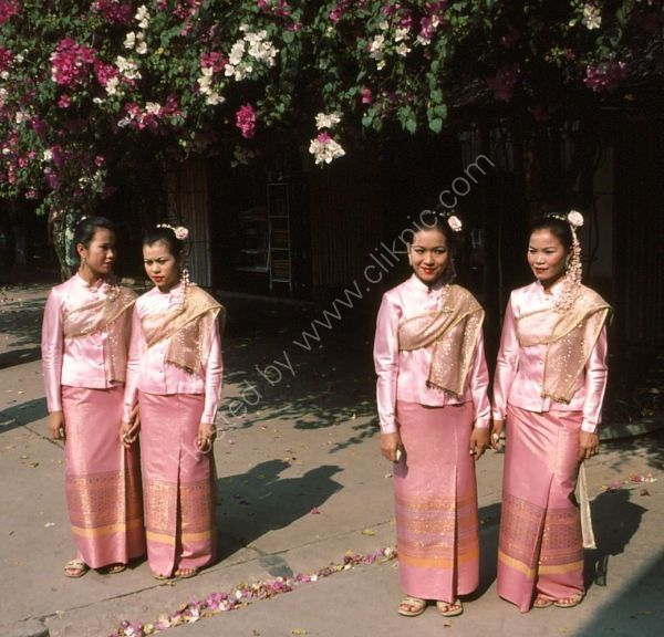 Thai Women in Traditional Dress, Rose Garden Cultural Centre, Bangkok